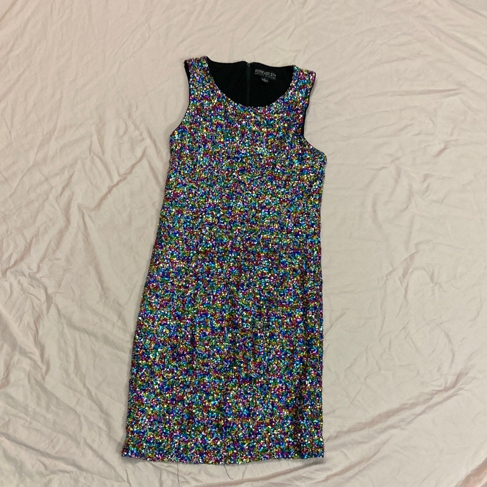 Forever 21 Colorful Sequin Midi Dress